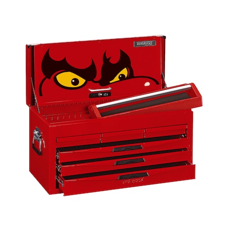 Teng Tools 8 Series Top Tool Box, 6 Drawer, Red, Steel, 26 in W x 12 in D x 15 in H TC806UNF
